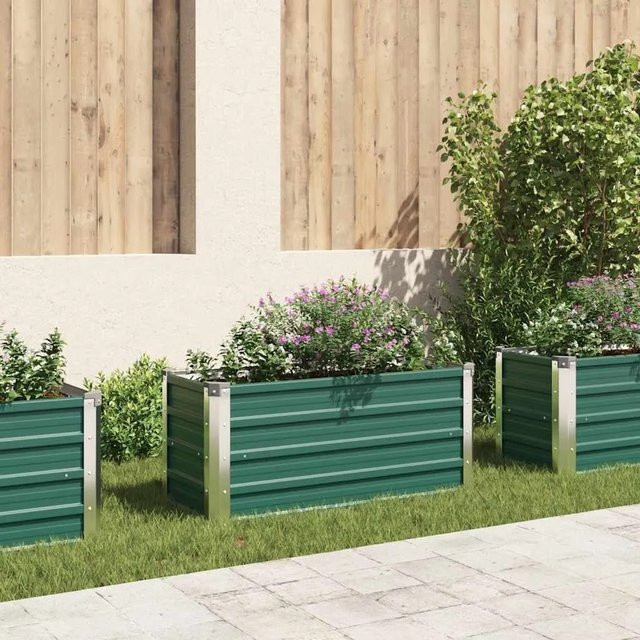 Furnicato Garten-Hochbeet aus verzinktem Stahl in Grün, B/T/H: 100 x 40 x 45 cm - Bild 1