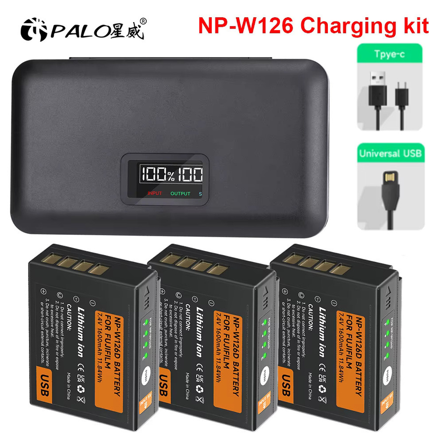 Fujifilm NP-W126S USB-Akku Set mit Ladegerät und Aufbewahrungsbox in Schwarz für Fuji XT20 XT3 XPro1 Pro2 X-Pro1 X-T1 XT1 HS30EXR - Bild 6