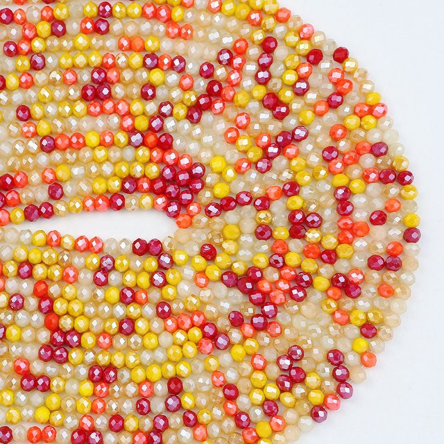 WLYeeS Perlen, rot-orange, flach, rund, Keramik, 4 mm, Unisex - Bild 1