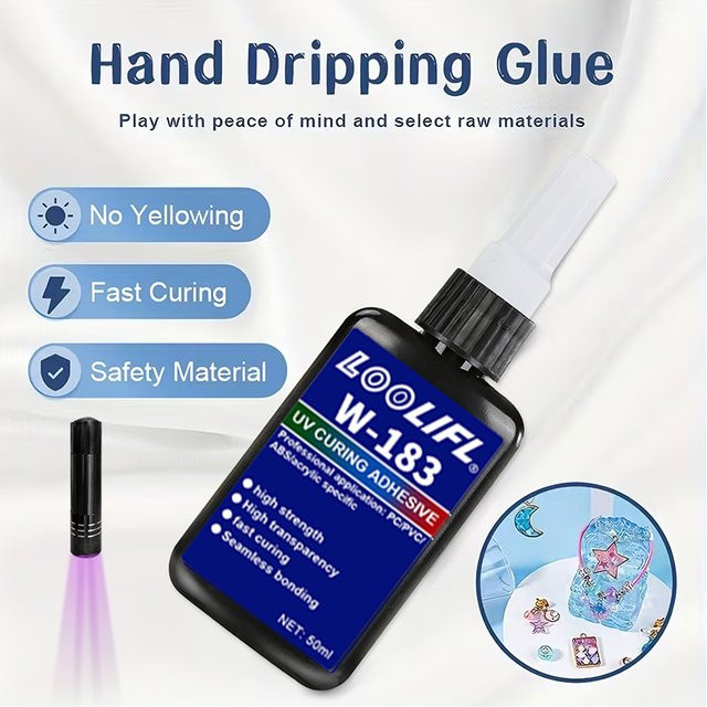 LOOLIFL UV-Harz-Set mit Licht zur schnellen Reparatur von Glas, Kunststoff und Schmuck in Transparent - Bild 1