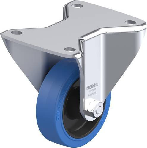 Blickle Bockrolle BH-POEV 100XR-3-SB in Schwarz und Blau mit 100mm Rad-Durchmesser und 200kg Tragfähigkeit - Bild 1