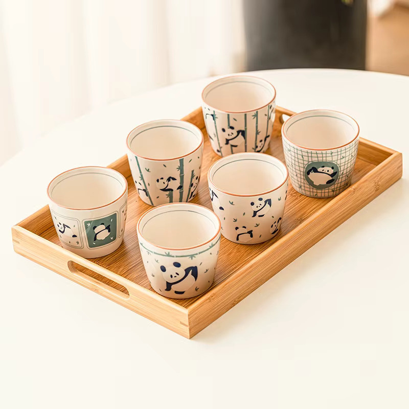 Handbemalte Panda-Keramiktasse aus Porzellan im chinesischen Stil für Tee und Kaffee - Bild 2