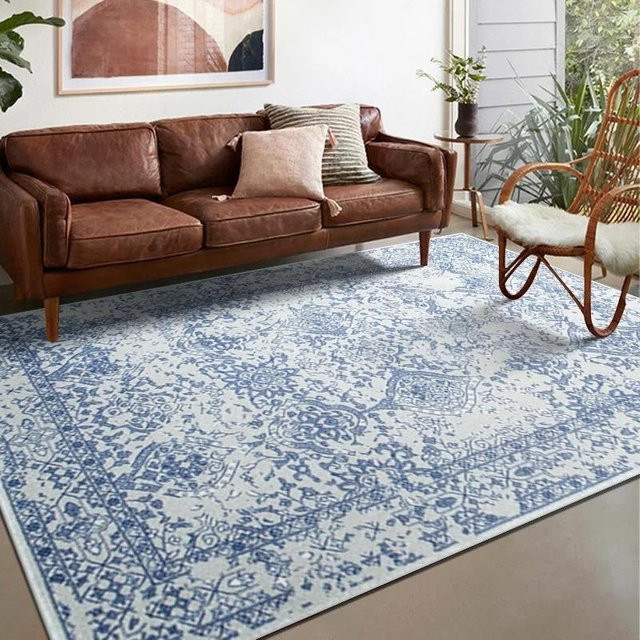 Wucifang Jewelry Weicher Teppich mit amerikanischem Ethnie-Print, Blau, B: 120 cm, T: 160 cm - Bild 1