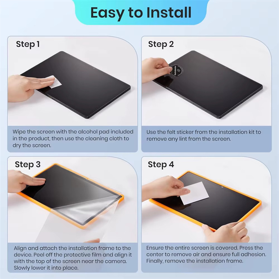 Samsung Displayschutzfolie aus 9H gehärtetem Glas für Galaxy Tab S10 Lite 10,9 Zoll 2025 SM-X400 X406B, transparent - Bild 4