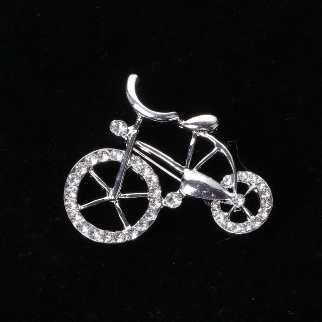 YIRAN Jewelry Fahrradbrosche, Strass, grau, Damen - Bild 1