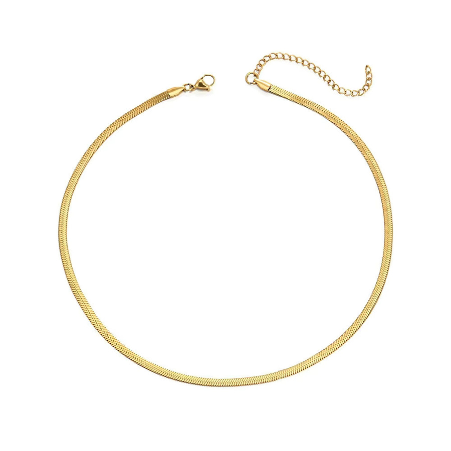 DAIPAN Halskette Edelstahl, Gold, Unisex, Fischgräten - Bild 2