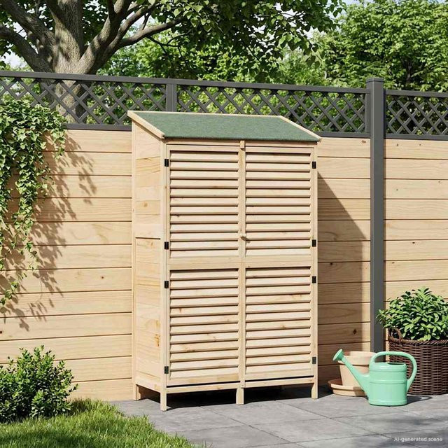 Yiwydaa Gartenschuppen aus massivem Fichtenholz in Natur/Braun, B/T/H: 106 x 56 x 176,5 cm - Bild 1