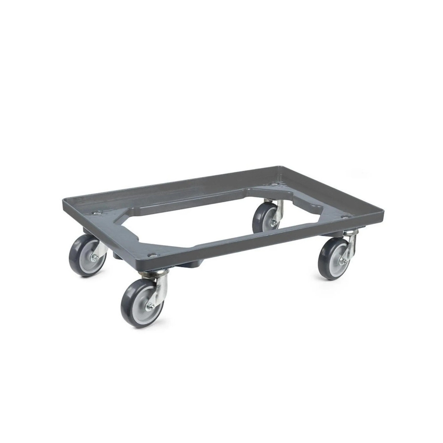 PROREGAL Transportroller für Euroboxen in Grau mit Gummirädern und offenem Deck, Traglast 300 kg - Bild 2