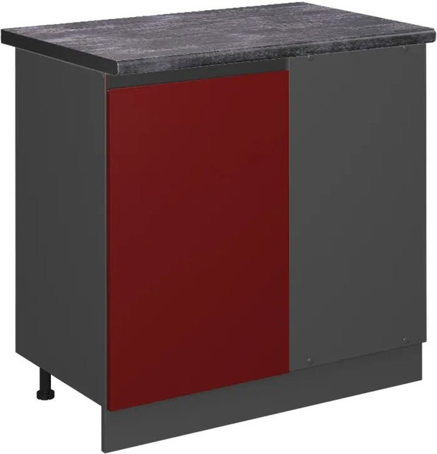 Vicco R-Line Eckunterschrank für die Küche, Rot/Anthrazit, B/T/H: 86 x 60 x 81,6 cm - Bild 1