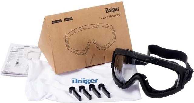 Dräger Korbschutzbrille X-pect 4800 Hps Arbeitsschutzbrille für Helme der Serien 3500 4100 4300 4500 und 6200 in Schwarz - Bild 1