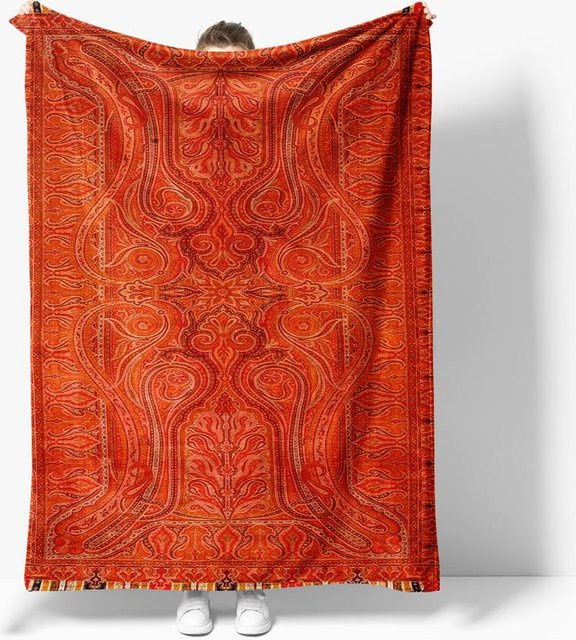 Marokkanischer Kilim Teppich JMG Household Supplies Vintage Ethnisch aus Baumwolle und Polyester, Orange, Breite: 70 cm, Tiefe: 100 cm - Bild 1