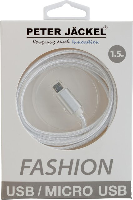 FASHION USB Micro-USB Datenkabel mit Lade- und Synchronisationsfunktion, Weiß, Länge: 1,5 m - Bild 1