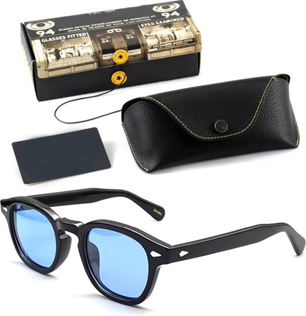 KUXA Sonnenbrille, Panto, Vollrand, Acetat, Unisex, Schwarz - Bild 1