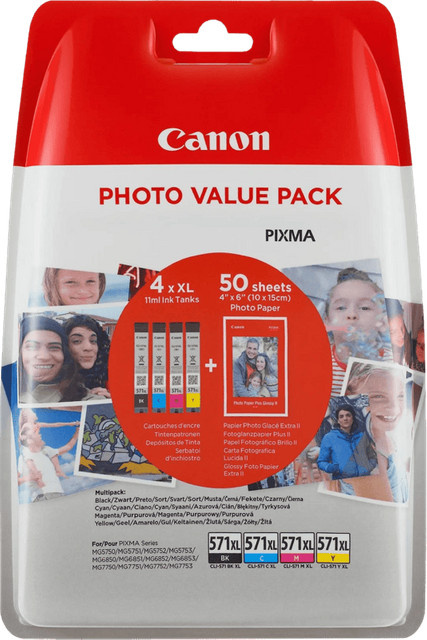 Canon CLI-571XL Tintenpatronen Multipack für Inkjet-Drucker, Mehrfarbig - Bild 1