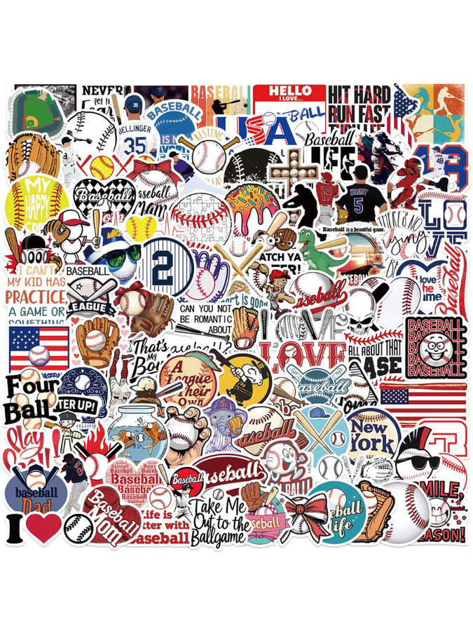 100 Stück Cartoon-Baseball-Graffiti-Aufkleber wasserdicht für DIY-Dekoration in Multicolor von AufnahmeYourLife Store - Bild 5