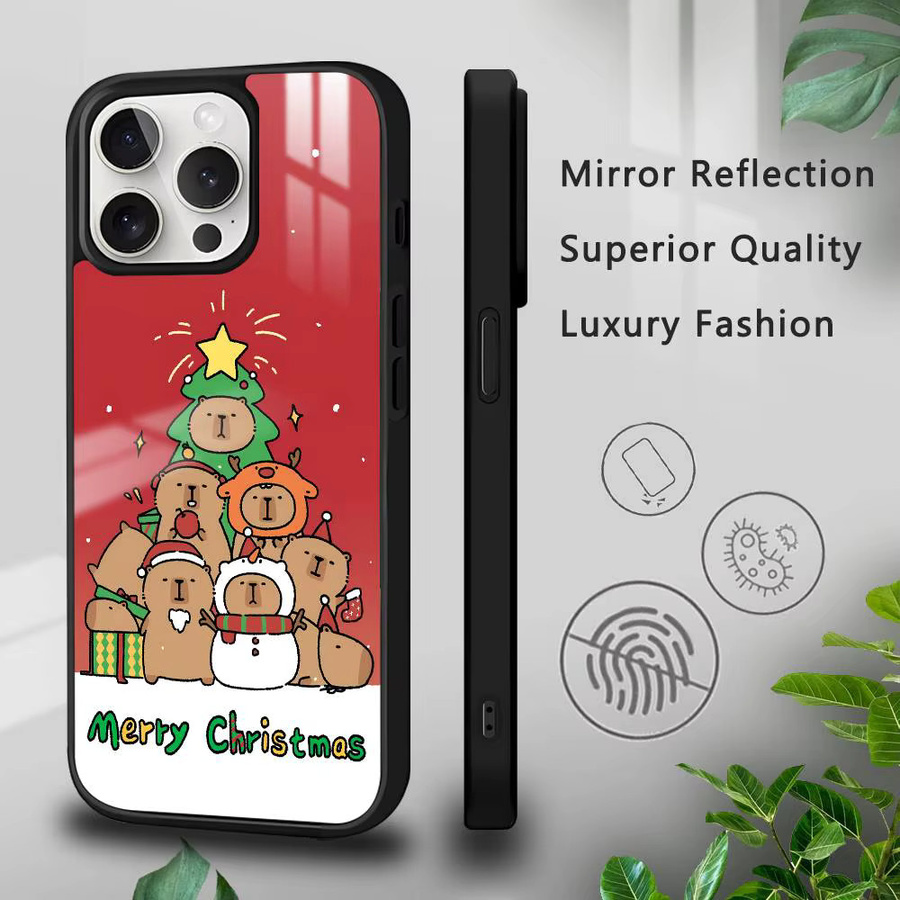 Frohe Weihnachten Capybara Handyhülle für iPhone 16 15 14 13 12 11 Pro Max Mini Plus - Bild 2