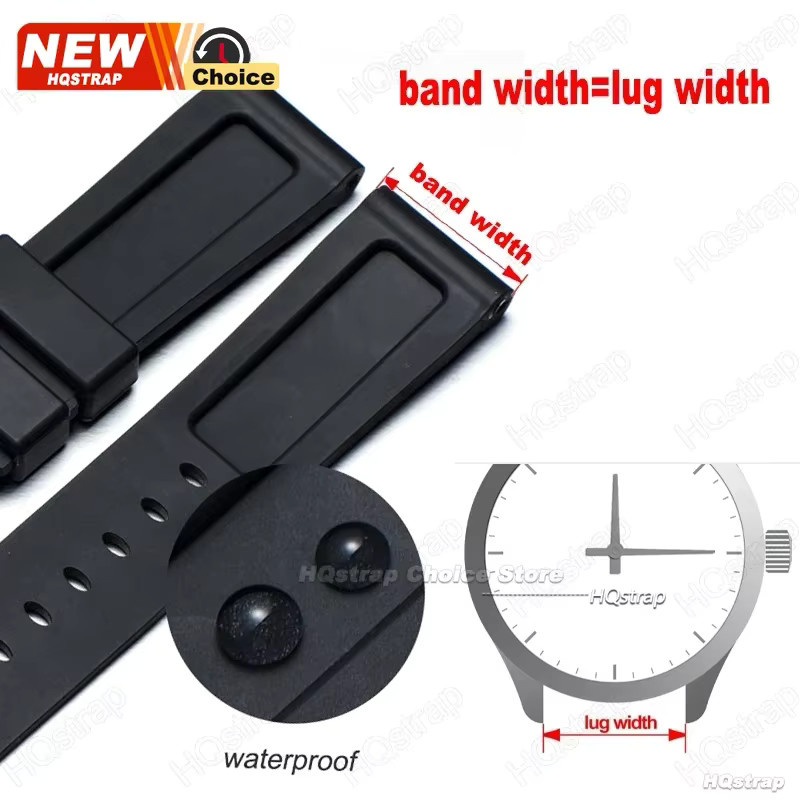 HQstrap Uhrenarmband Silikon, Schwarz, Unisex - Bild 2