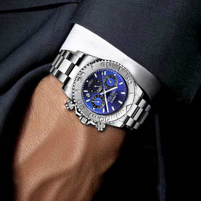 LOREO Armbanduhr Automatik, Edelstahl, Blau, Herren, 20 ATM - Bild 3