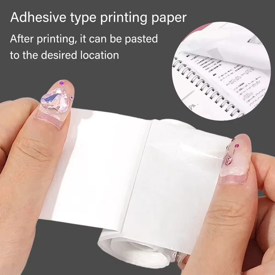 PKFC Selbstklebendes Thermopapier für Mini-Drucker und Kinder-Sofortdruckkameras, Weiß, B: 57 mm, H: 25 mm - Bild 3