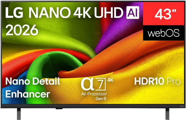 LG Smart-TV 43NU850B6LA LCD LED Fernseher in Schwarz mit 4K UHD und 43 Zoll - Bild 1