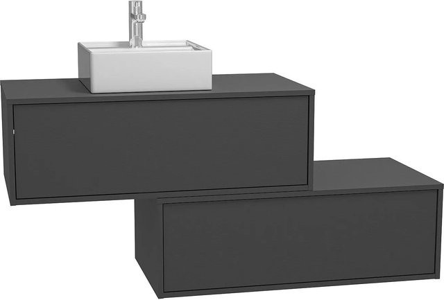 Vente-unique Einzelwaschtisch Teana in Anthrazitgrau, Breite: 94 cm - Bild 1