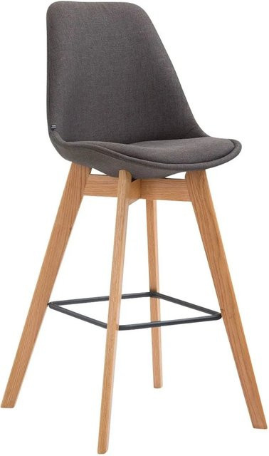 DELUKE Barhocker GIKAR Barstuhl mit Lehne aus Stoff in Dunkelgrau, B/T/H: 48 x 56 x 112 cm - Bild 1