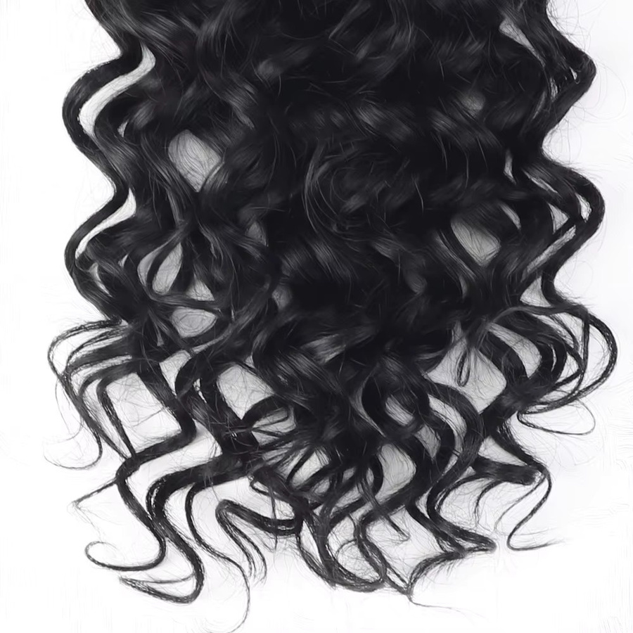 Rebecca Beauty Wasserwellen-Pferdeschwanz-Extensions, Echthaar, Schwarz, Unisex - Bild 6