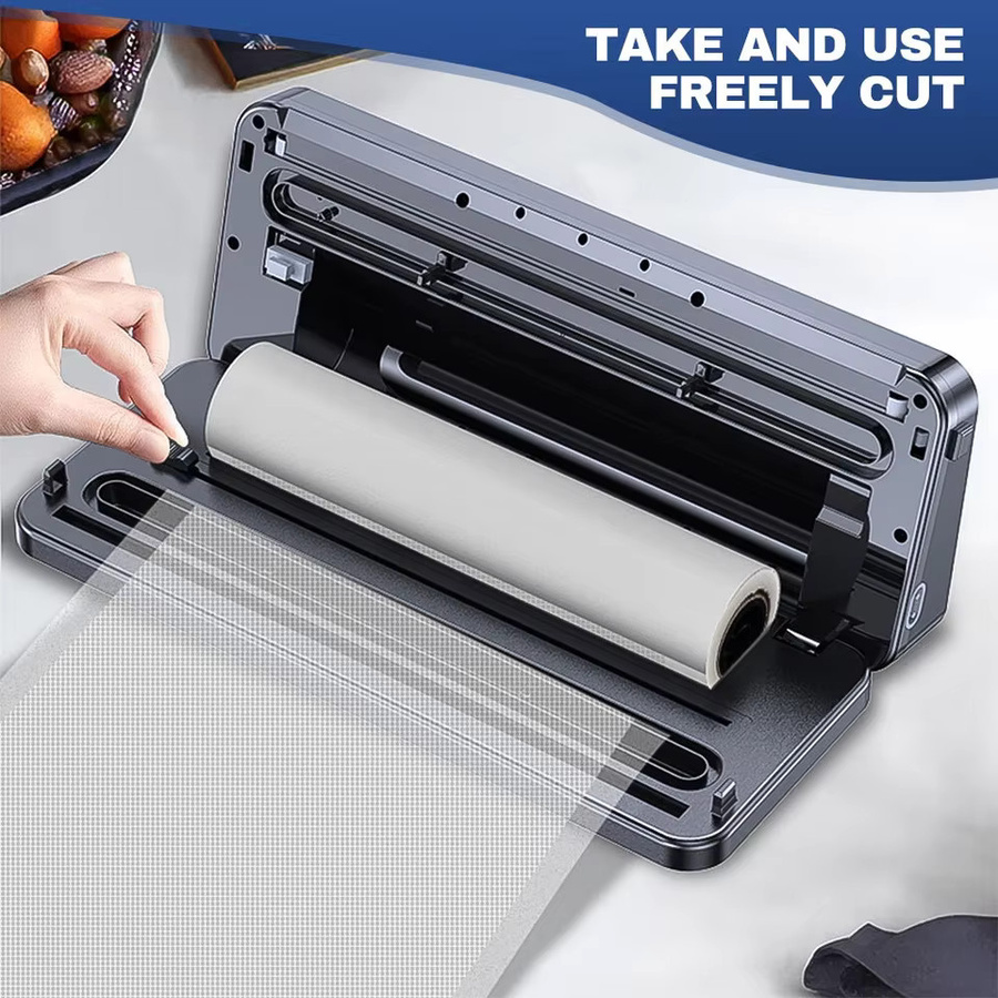 HOMEFISH Elektrische Tisch-Vakuumiermaschine mit integriertem Cutter für Rollbeutel zur Lebensmittelkonservierung von Fleisch und Gemüse, 30 cm - Bild 3