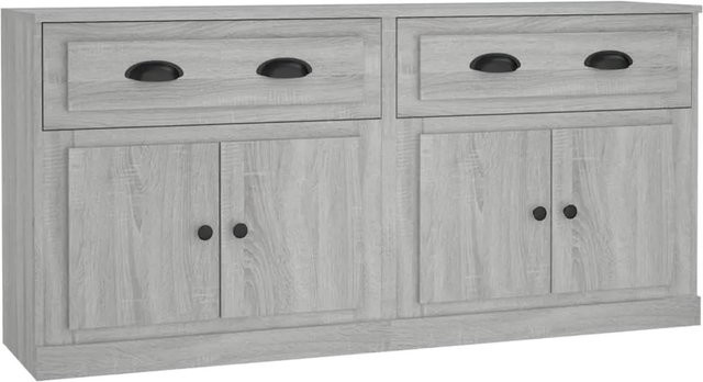 Set aus 2 Sideboards von vidaXL in Grau Sonoma, Holzwerkstoff, B/T/H: 70,0 x 35,5 x 67,5 cm - Bild 1