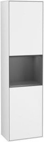 V&B Hochschrank Finion in Weiß glänzend mit LED-Beleuchtung und Glastüren, B/T/H: 41,8 x 41,8 x 151,6 cm - Bild 1