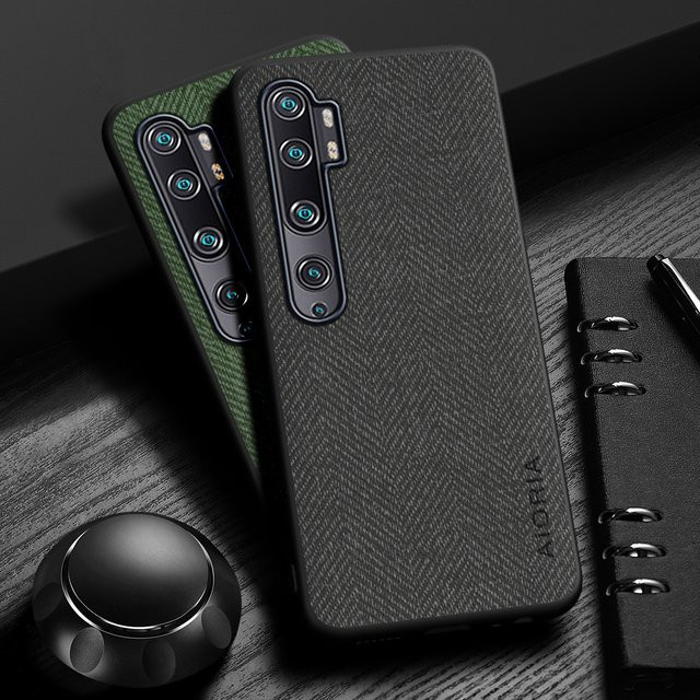Lederhülle mit Holzmaserung für Xiaomi Mi Note 10 Pro Lite und Xiaomi Mi Note 10 Lite in Schwarz oder Rot - Bild 1