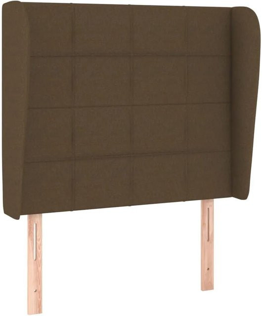 vidaXL Kopfteil mit Ohren in Dunkelbraun aus Stoff, B/T/H: 83 x 23 x 118/128 cm - Bild 1