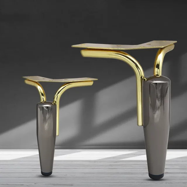 Wincu 4er Set Möbelbeine aus Metall in Gold, Höhe: 15 cm - Bild 1