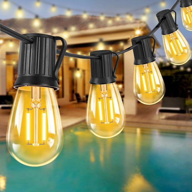 Grensk S14 LED Lichterkette Warmweiß Bernstein in Kunststoff, Wasserdicht und Bruchsicher mit EU-Stecker - Bild 1