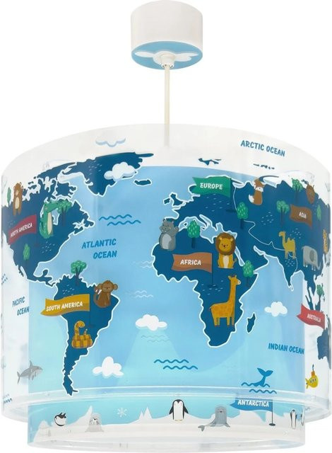 Dalber Kinderzimmer Deckenlampe Kids World Weltkarte in Blau und Multicolour - Bild 1
