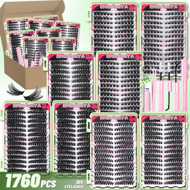VELTRINAY Wimpern-Cluster-Set, Black, 1760 Stück, Unisex - Bild 1