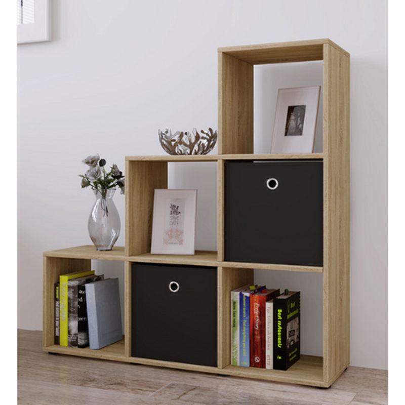 VCM Regal Nitas aus Holzwerkstoff in Braun mit Eichenoptik, B/H/T: 29 x 104,5 x 107,5 cm - Bild 2