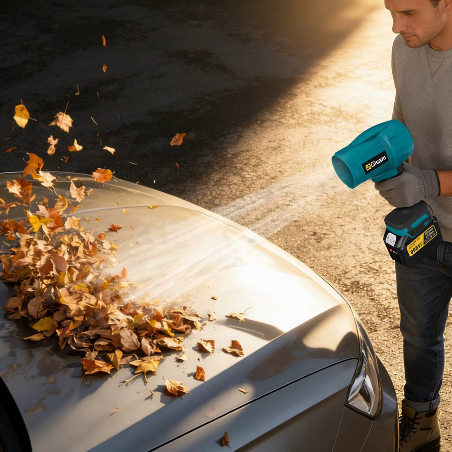 Gisam Bürstenloser Akku-Luftbläser Turbo Jet Fan Laubbläser und Staubblasgerät für Makita 18V LXT Akku mit 150000 RPM - Bild 2