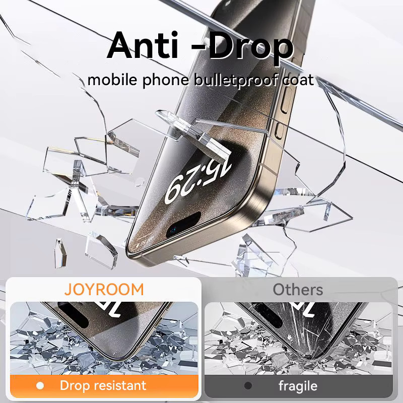 Joyroom HD-Glas-Displayschutzfolie aus gehärtetem Glas für iPhone 16, 15, 14, 13, 12, 11 Pro Max, transparent - Bild 3