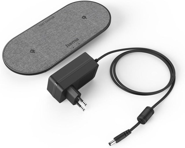 Hama Wireless Charger QI-FC10 DUO Induktions-Ladegerät 10 W Schwarz - Bild 1