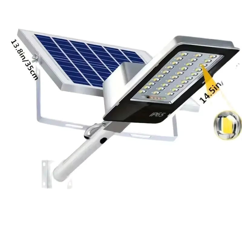 YQCHEZI Solar Außenleuchte mit Fernbedienung, Wasserdichte Solar-Straßenlaterne für Garten, Garage und Terrasse, Schwarz - Bild 7