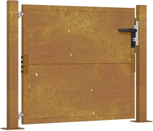 vidaXL Gartentor aus Cortenstahl in Braun, B/H: 110 x 80 cm - Bild 1