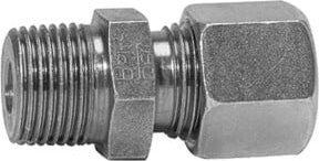 Riegler Gerade Einschraubverschraubung aus verzinktem Stahl, R 3/8 Zoll, für Rohr-Ø 12 mm, Farbe Silber - Bild 1