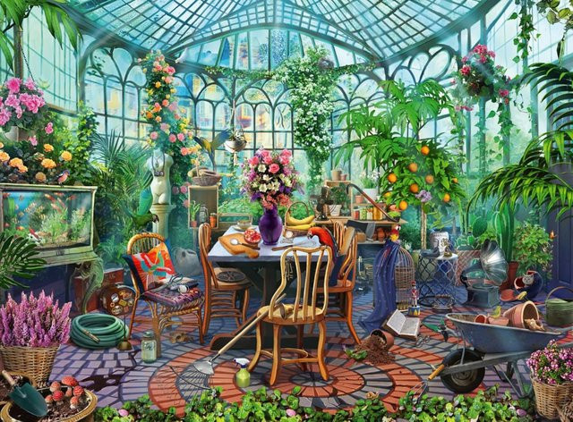 Ravensburger Greenhouse Mornings Puzzle, 1000 Teile - Bild 1