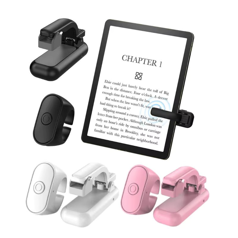 VKTECH 2-in-1 Page Turner Clicker Drahtlose Fernbedienung für Kindle Paperwhite, E-Reader und Smartphone, Farbe: Schwarz - Bild 2