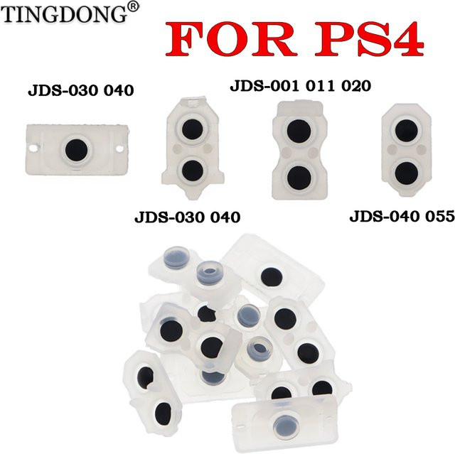 TingDong Leitfähige Silikon-Tastenpads in Weiß als Ersatzteile kompatibel mit PlayStation PS4 JDS-010 020 030 040 055 - Bild 1