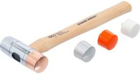 BGS Wechselkopf-Hammer 9176 mit Hickory-Holzstiel und Kupferkopf Ø 35 mm - Bild 1