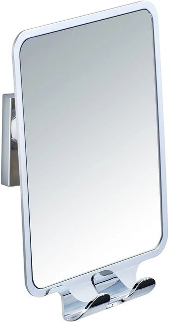 Wenko Vacuum-Loc Quadro Antibeschlagspiegel aus Kunststoff in Silberfarben - Bild 1
