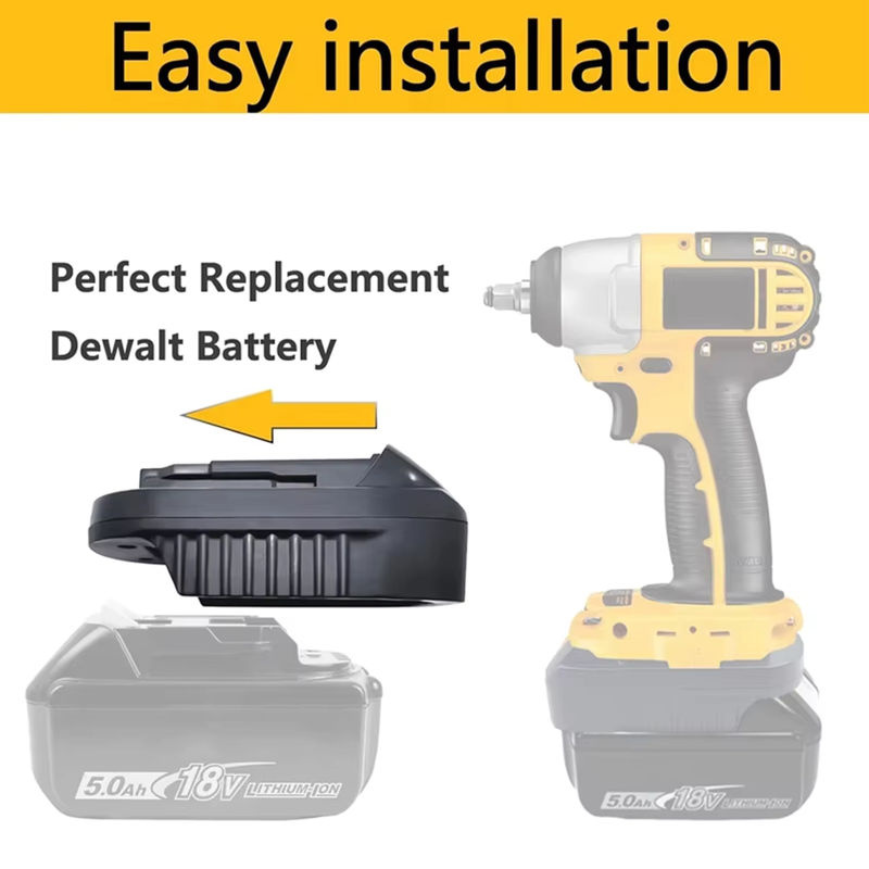 MT20DL Akku-Adapter in Schwarz, kompatibel mit Makita 18-V-Lithium-Akkus für den Einsatz in Dewalt 18-V-20-V-Lithium-Geräten - Bild 5