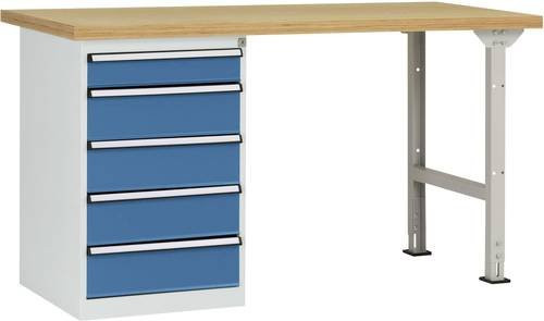 Manuflex Werkbanksystem WC5105.5007 in Brillantblau, B: 300 cm, H: 80 cm, T: 150 cm - Bild 1